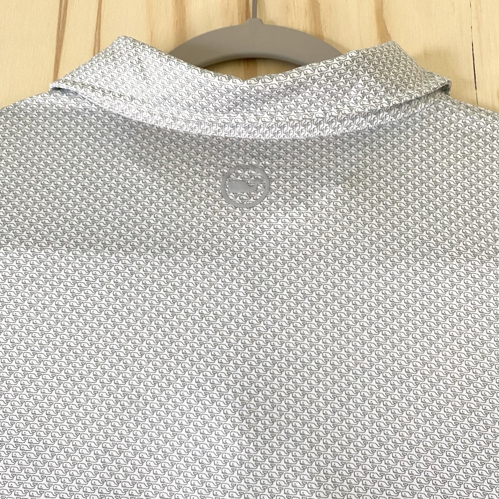 Vineyard Vines Polo Mens XL Green On-The-Go Sankaty Golf Whale Logo Performance - Picture 8 of 9